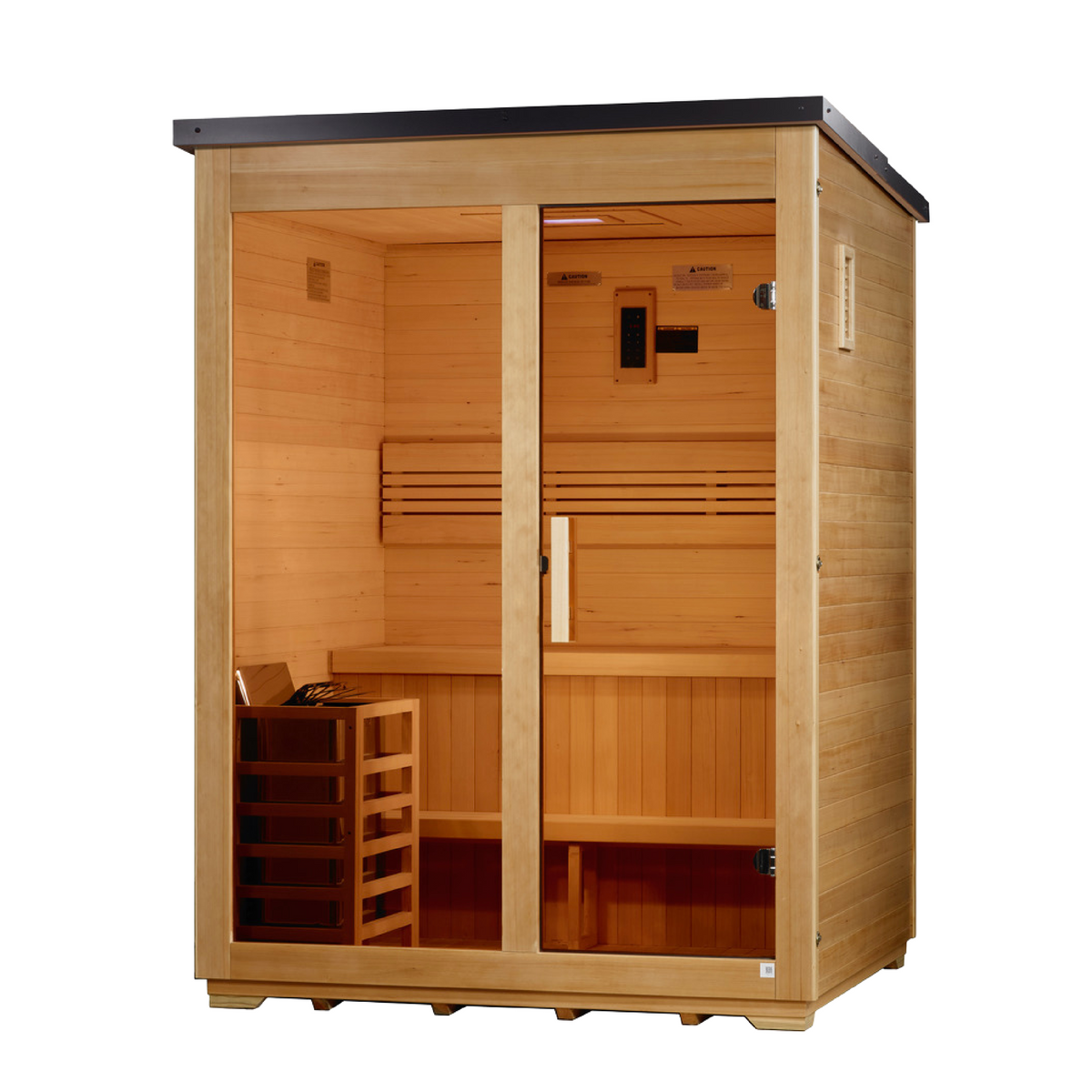 Golden Designs Arlberg 3-Person Flat-Roof Traditional Outdoor Sauna | GDI-8003-01, exact-model manufacturer alternate view 1