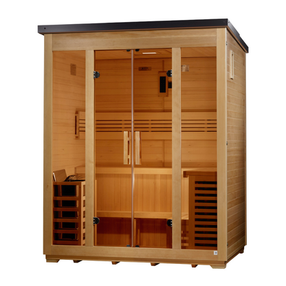 Golden Designs Vorarlberg 5-Person Flat-Roof Traditional Outdoor Sauna | GDI-8005-01, exact-model manufacturer alternate view 1