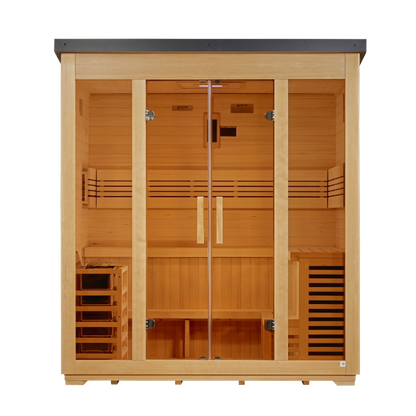Golden Designs Vorarlberg 5-Person Flat-Roof Traditional Outdoor Sauna | GDI-8005-01, exact-model manufacturer alternate view 2
