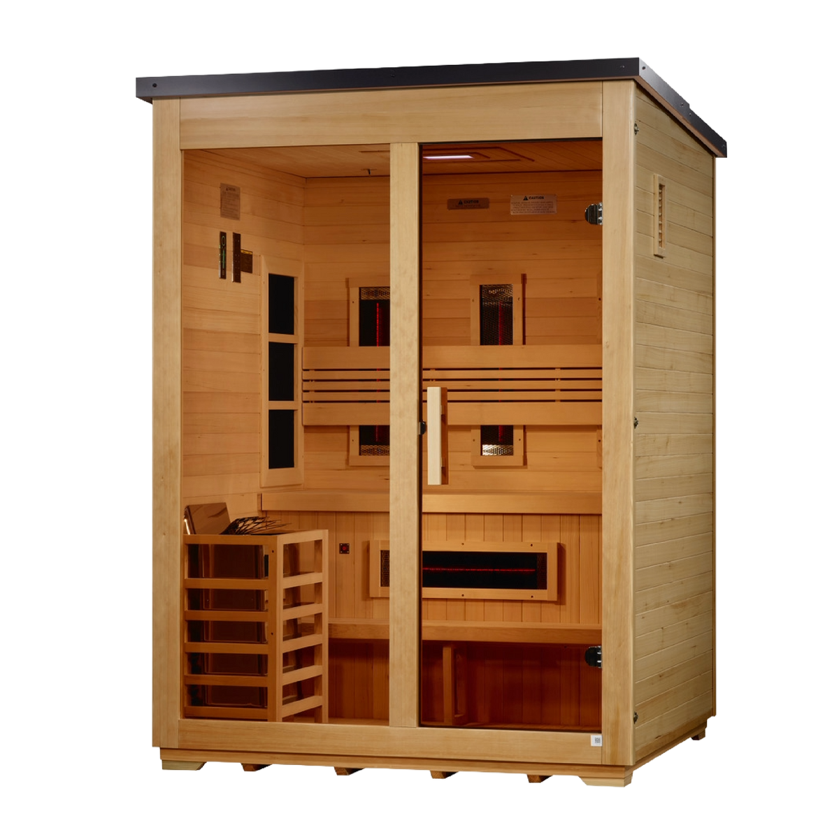 Golden Designs Carinthia 3-Person Flat-Roof Hybrid Outdoor Sauna | GDI-8023-01, exact-model manufacturer alternate view 1