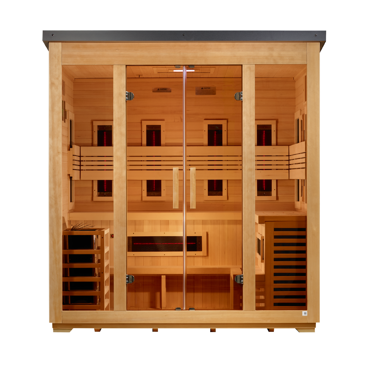 Golden Designs Gargellen 5-Person Flat-Roof Hybrid Outdoor Sauna | GDI-8025-01, exact-model manufacturer alternate view 1