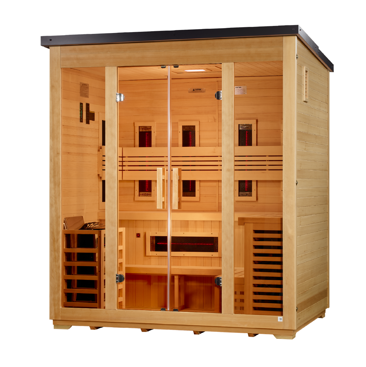 Golden Designs Gargellen 5-Person Flat-Roof Hybrid Outdoor Sauna | GDI-8025-01, exact-model manufacturer alternate view 2