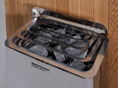 Golden Designs Vorarlberg GDI-8105-01, manufacturer closeup of the Harvia WALL heater stone basket