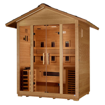 Golden Designs Gargellen 5-Person Hybrid Outdoor Sauna | GDI-8125-01, exact-model manufacturer alternate view 2