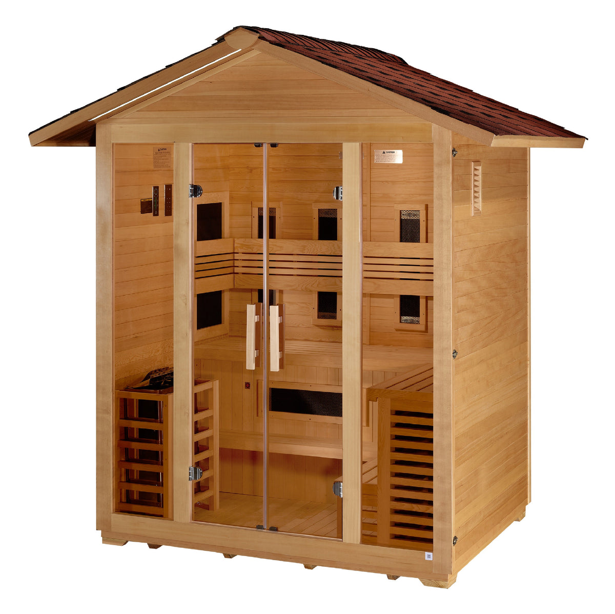 Golden Designs Gargellen 5-Person Hybrid Outdoor Sauna | GDI-8125-01, exact-model manufacturer alternate view 3
