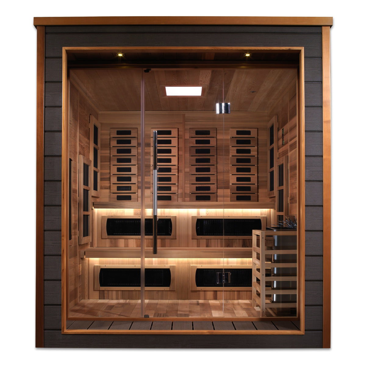 Golden Designs Karlstad 6 Person Outdoor-Indoor PureTech Hybrid Full Spectrum Sauna Canadian Red Cedar Interior GDI-8226-01, exact-model manufacturer alternate view 2