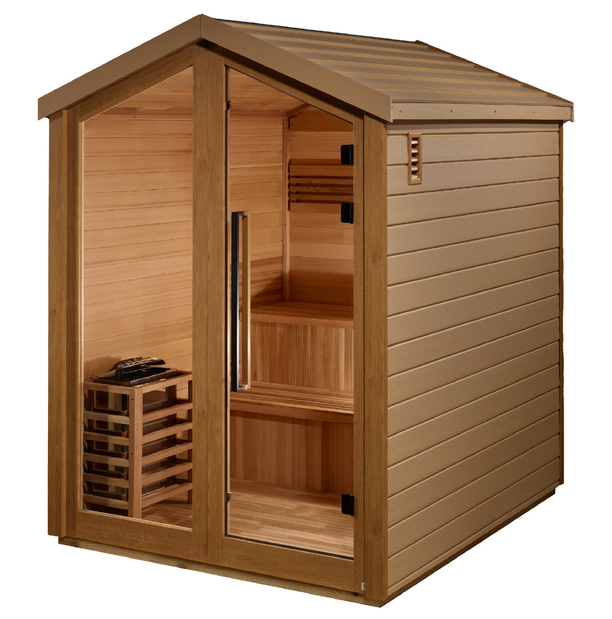 Golden Designs Kaarina 6-Person Barn Outdoor Traditional Sauna | GDI-8506-01, exact-model manufacturer alternate view 3
