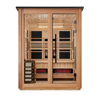 Golden Designs Loviisa 3-Person Pacific Cedar Hybrid Outdoor Sauna | GDI-8523-02, exact-model manufacturer alternate view 1