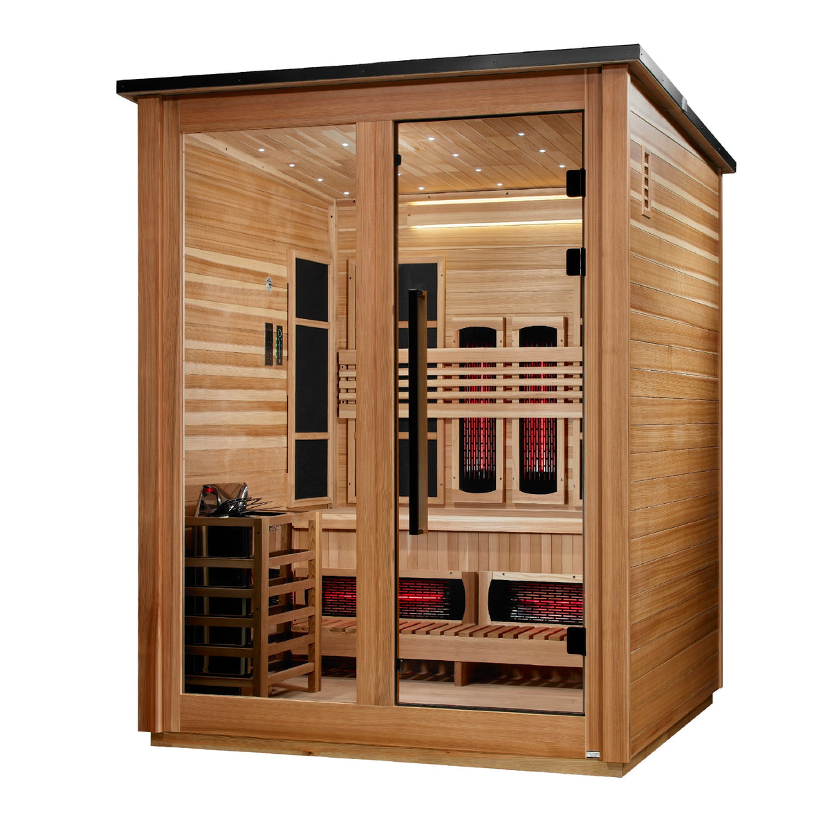 Golden Designs Loviisa 3-Person Pacific Cedar Hybrid Outdoor Sauna | GDI-8523-02, exact-model manufacturer alternate view 2