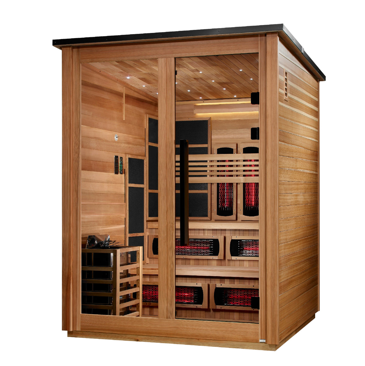 Golden Designs Kaskinen 6-Person Pacific Cedar Hybrid Outdoor Sauna | GDI-8526-02, exact-model manufacturer alternate view 2