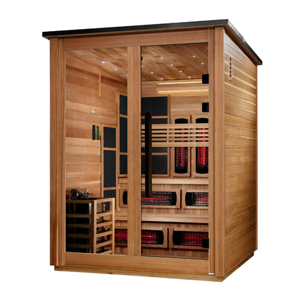Golden Designs Kaskinen 6-Person Pacific Cedar Hybrid Outdoor Sauna | GDI-8526-02, exact-model manufacturer alternate view 2