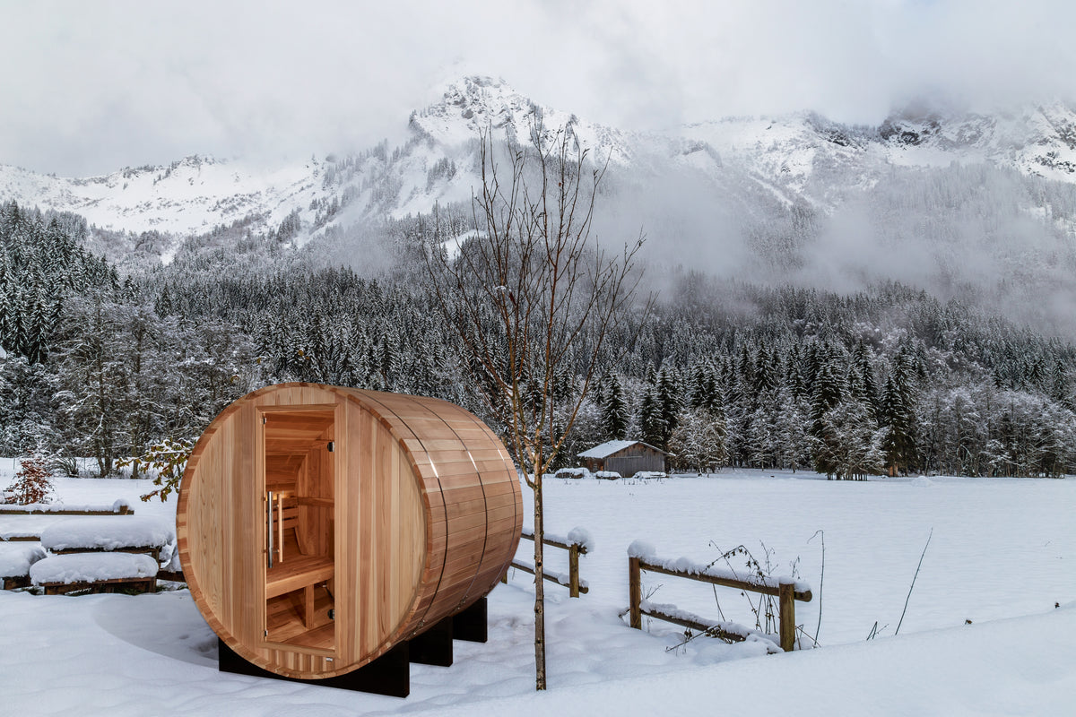 Golden Designs Arosa GDI-B004-01, manufacturer lifestyle view in a snowy mountain setting