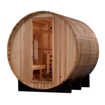 Golden Designs Arosa 4-Person Barrel Traditional Outdoor Sauna | GDI-B004-01, exact-model manufacturer alternate view 2