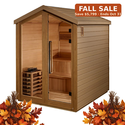 Golden Designs Savonlinna 3-Person Barn Outdoor Traditional Sauna | GDI-8503-01