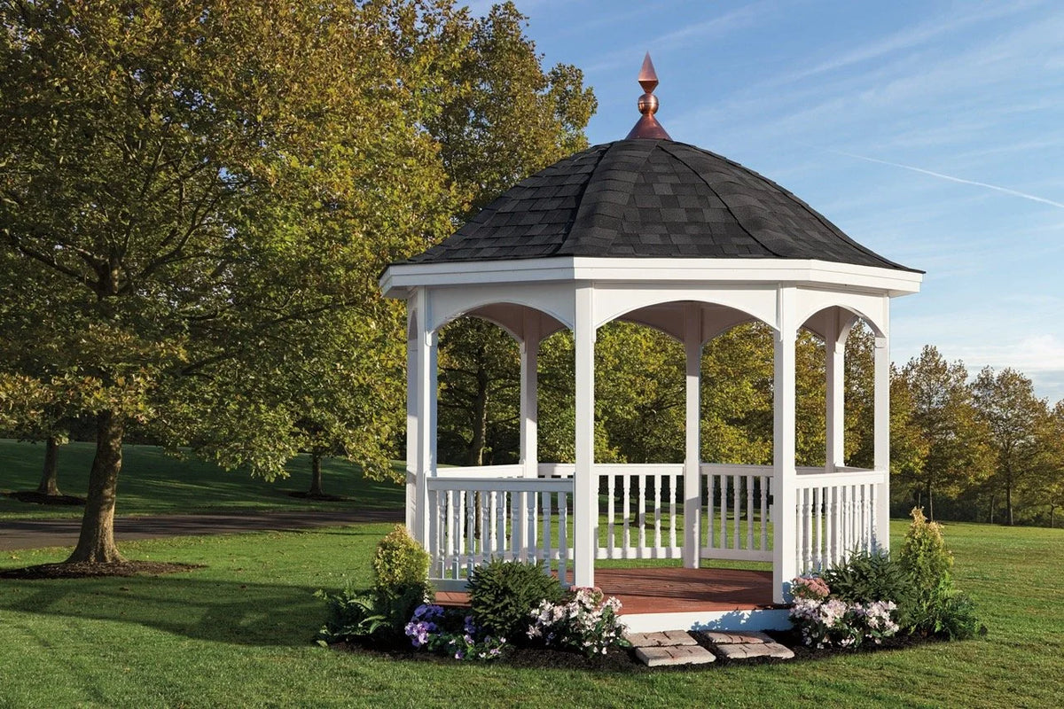 Belle Octagon Vinyl Gazebo - manufacturer example; configuration may vary