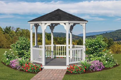 Classic Country Octagon Vinyl Gazebo - manufacturer example; configuration may vary