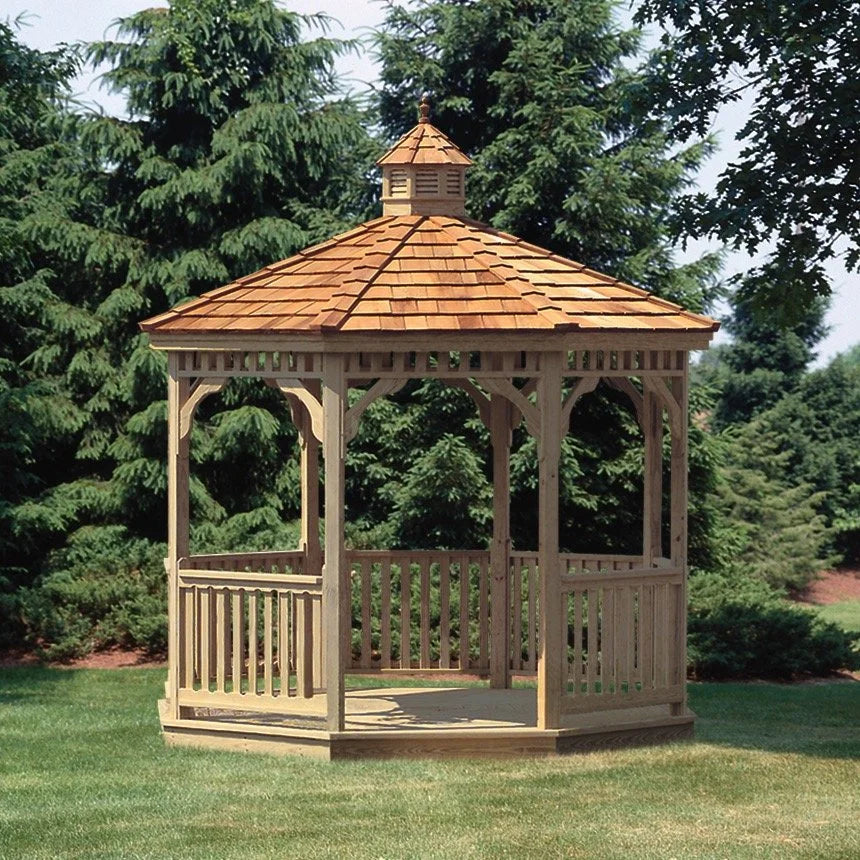 Classic Country Octagon Wood Gazebo - manufacturer example; configuration may vary