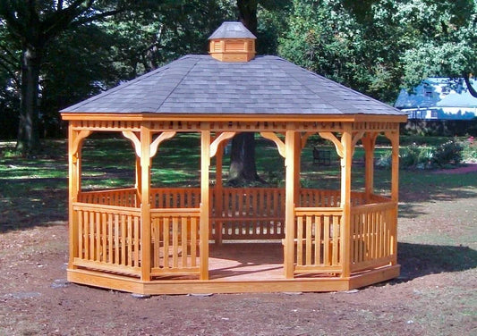 Classic Oval Wood Gazebo - manufacturer example; configuration may vary