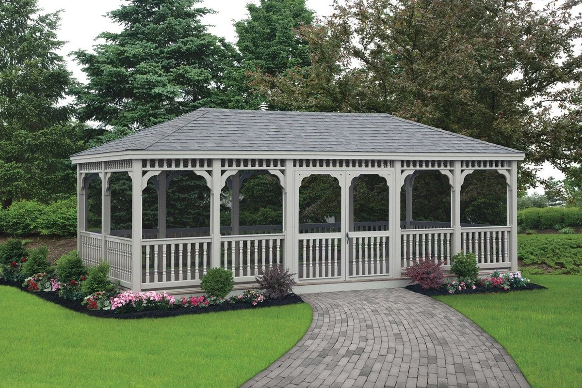Classic Rectangle Vinyl Gazebo - manufacturer example; configuration may vary