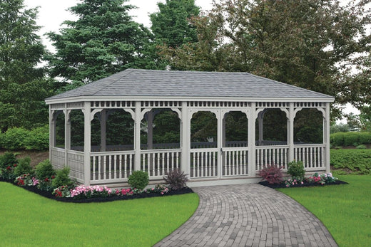 Classic Rectangle Vinyl Gazebo - manufacturer example; configuration may vary