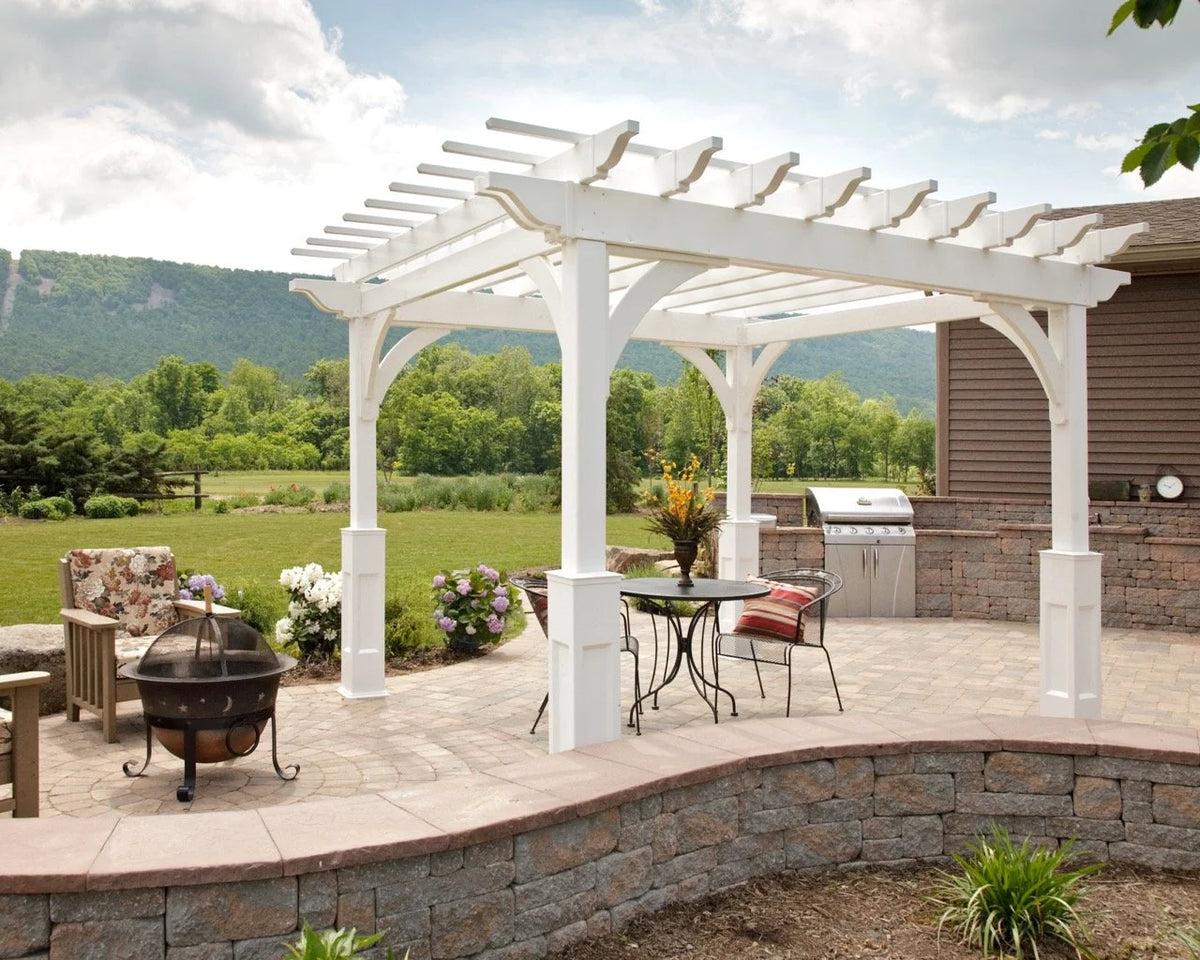 Elegant Vinyl Pergola - manufacturer example; configuration may vary