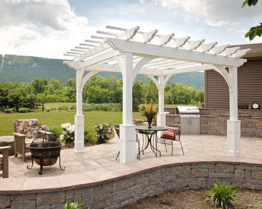 Elegant Vinyl Pergola - manufacturer example; configuration may vary