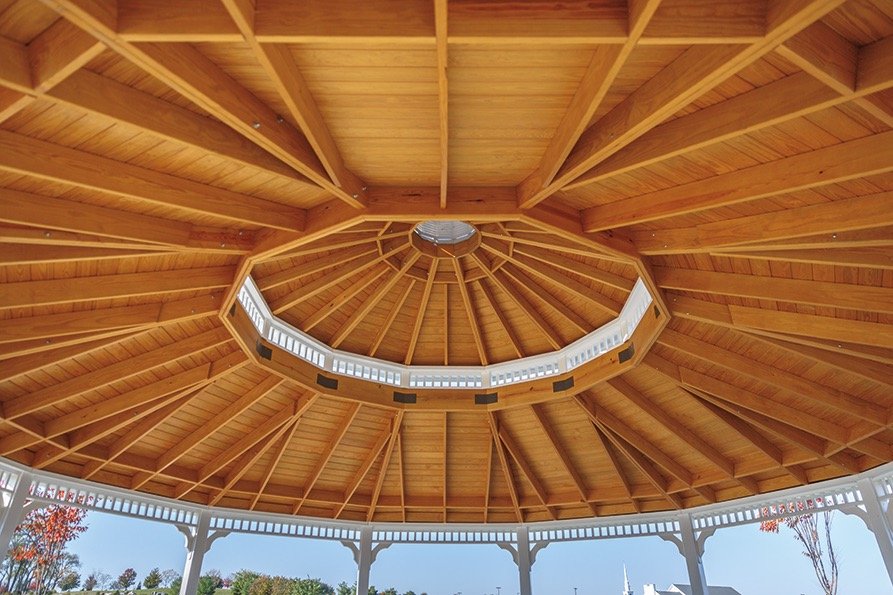 Creative Gazebos Victorian Dodecagon Vinyl Gazebo: Vinyl Dodecagon Gazebo - Ceiling. Manufacturer example; size, finish and optional features vary.