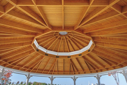Creative Gazebos Victorian Dodecagon Vinyl Gazebo: Vinyl Dodecagon Gazebo - Ceiling. Manufacturer family example; size, finishes and optional features vary.