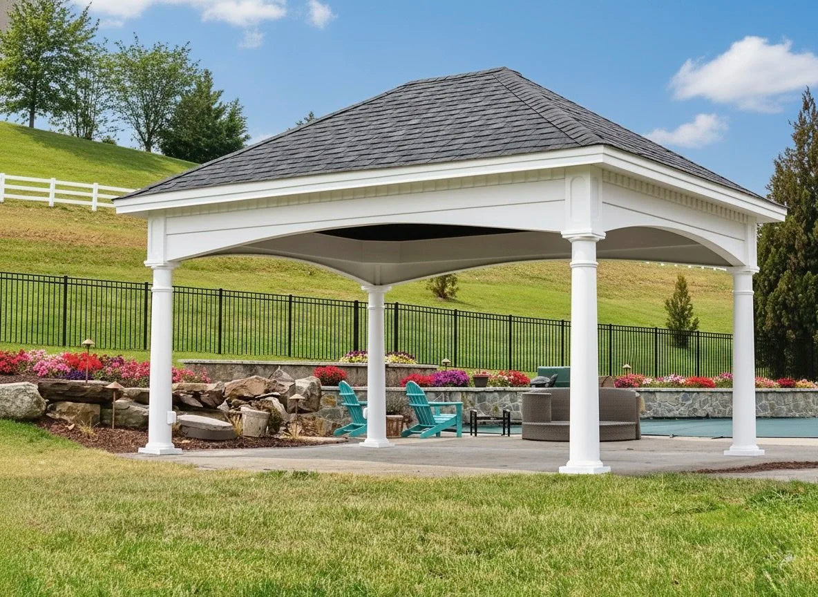 16x20 Hampton Pavilion w/4 10" columns — official manufacturer example