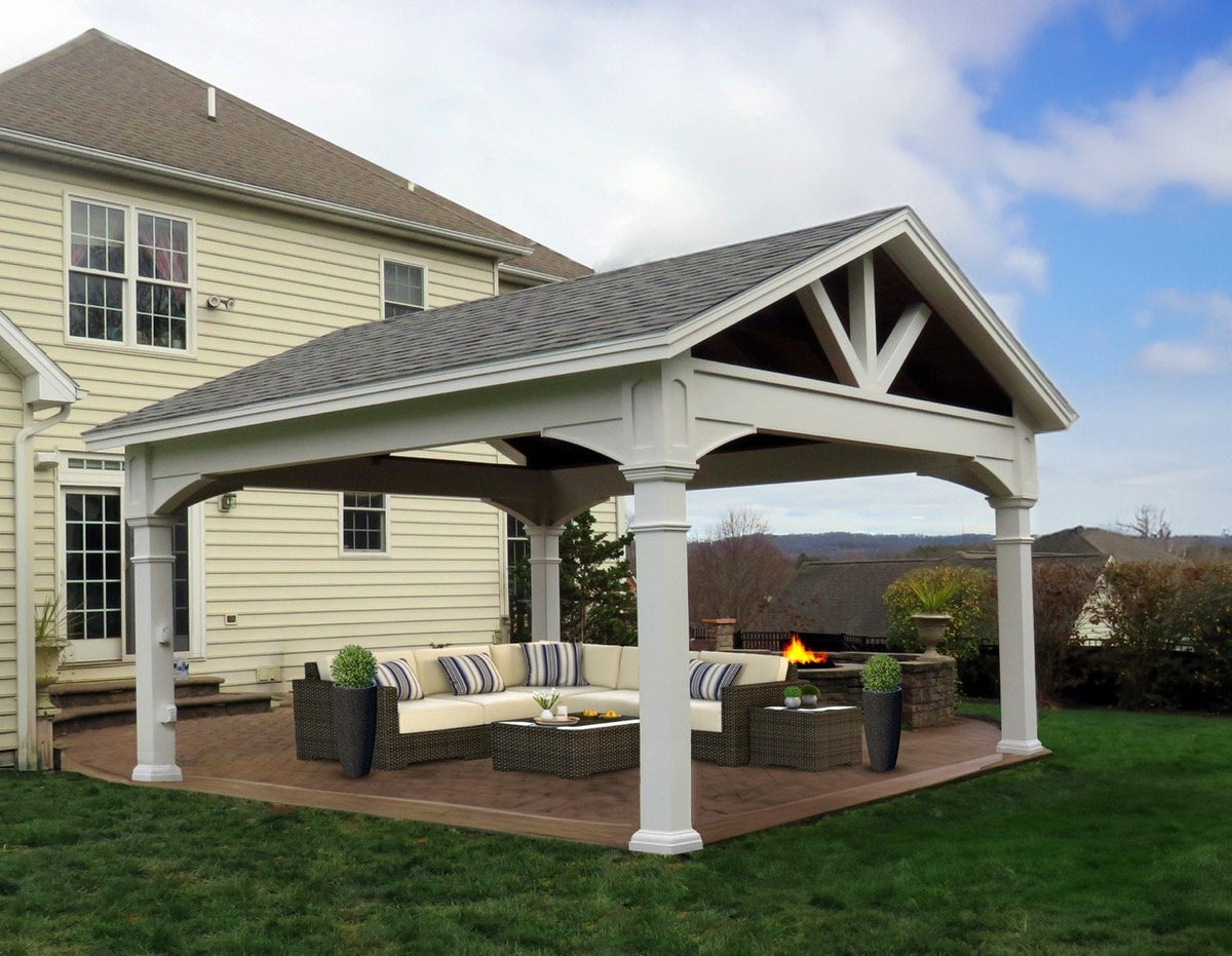 16x20 Manor A-Frame Pavilion w/(4) 8" Posts — official manufacturer example