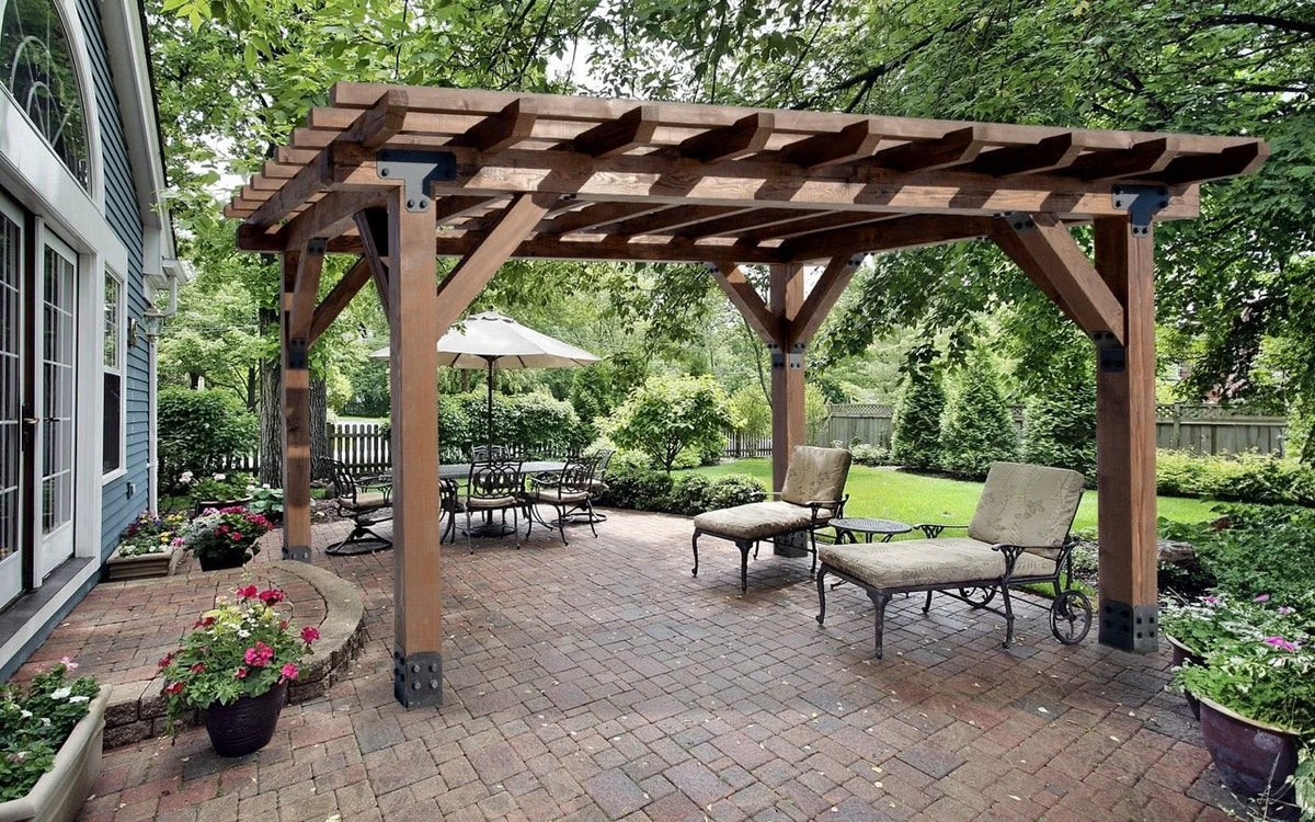 Timberview Douglas Fir Pergola - manufacturer example; configuration may vary