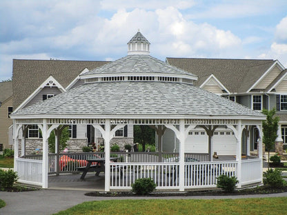 Victorian Dodecagon Vinyl Gazebo - manufacturer example; configuration may vary