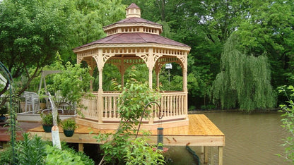 Victorian Octagon Wood Gazebo - manufacturer example; configuration may vary
