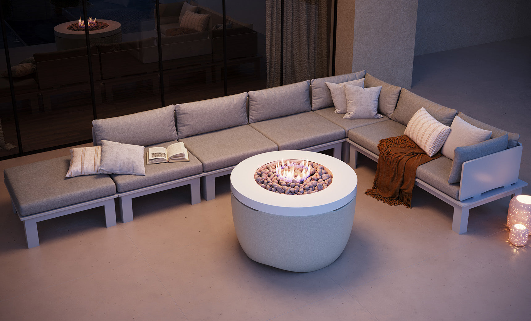 Ledge Lounger Halo Fire Pit