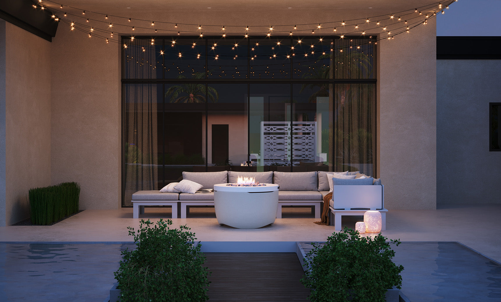 Ledge Lounger Halo Fire Pit