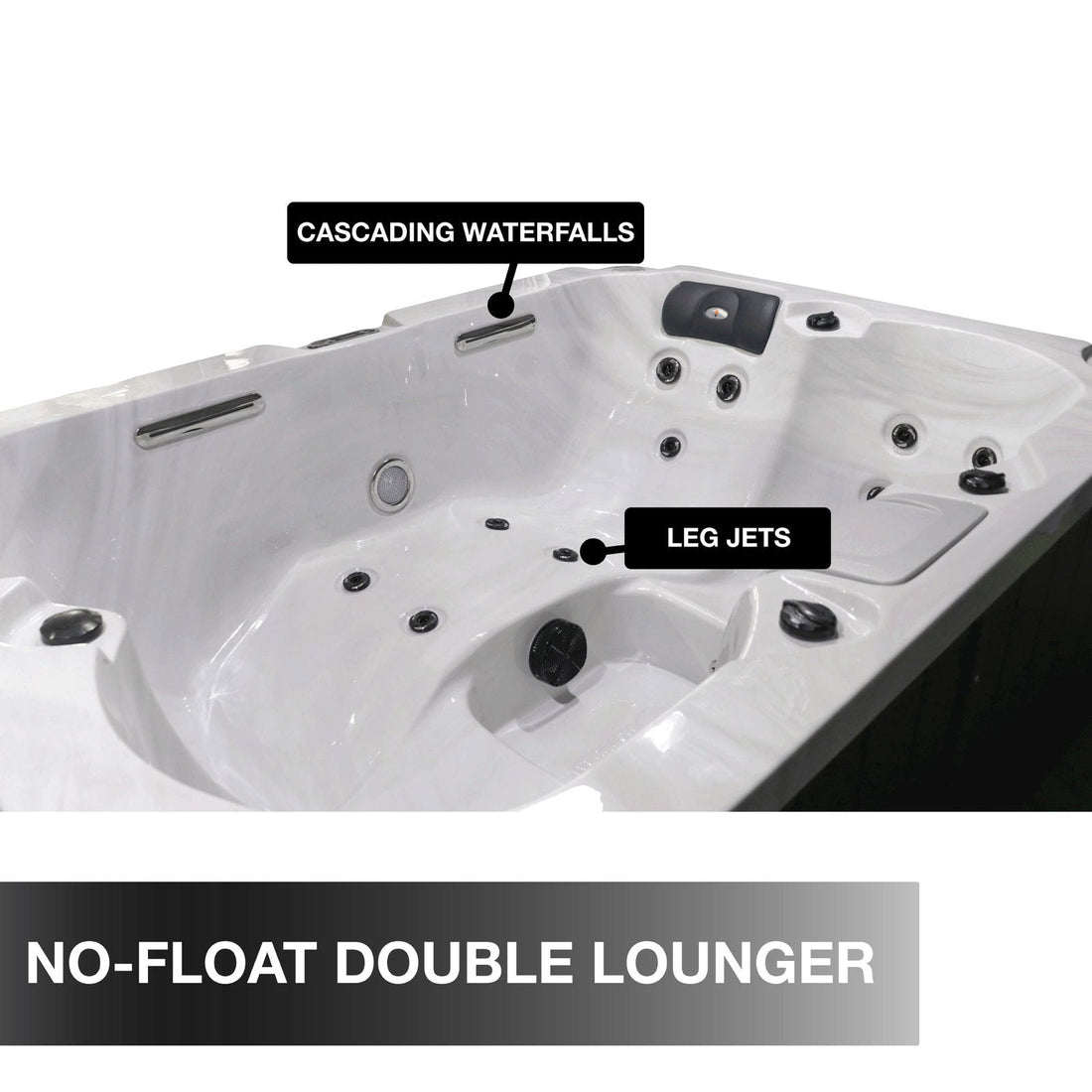 Liberty Spas LYS4000 Plug & Play 4 Person Spa: Double lounger and cascading waterfalls