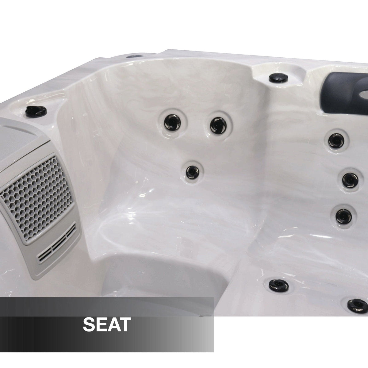 Liberty Spas LYS4000, manufacturer photograph: opposite seat and filtration grille