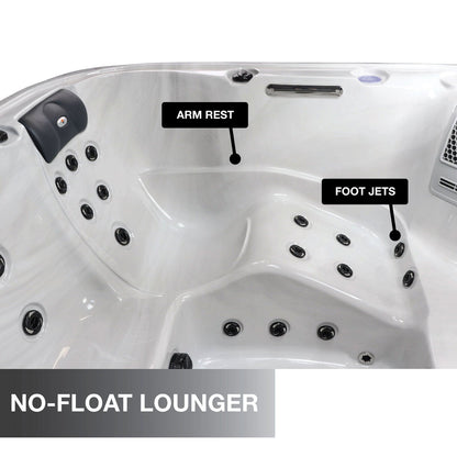 Liberty Spas LYS5000, manufacturer photograph: no-float lounger and foot jets