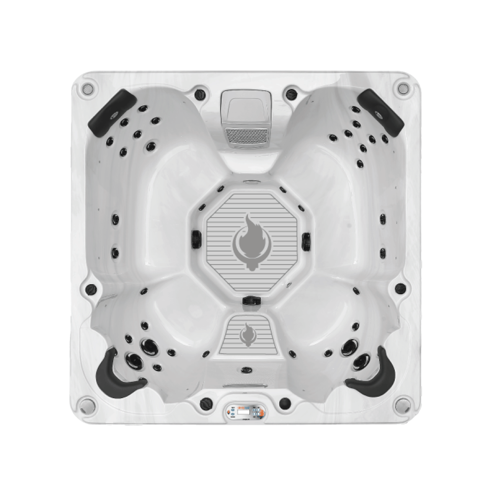 LYS7000 Luxury 240V 7 Person Spa — overhead seating view