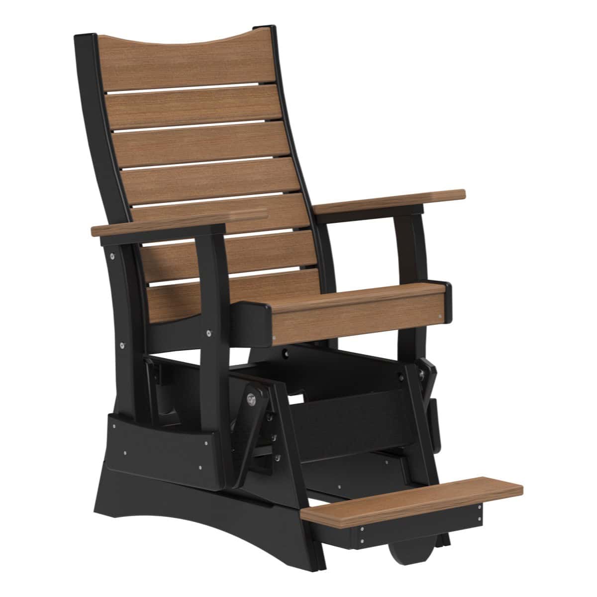 2COPBAGAMB 2' Contour Poly Balcony Glider (Antique Mahogany & Black)