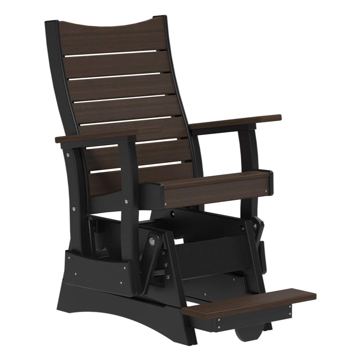 2COPBAGBZWB 2' Contour Poly Balcony Glider (Brazilian Walnut & Black)