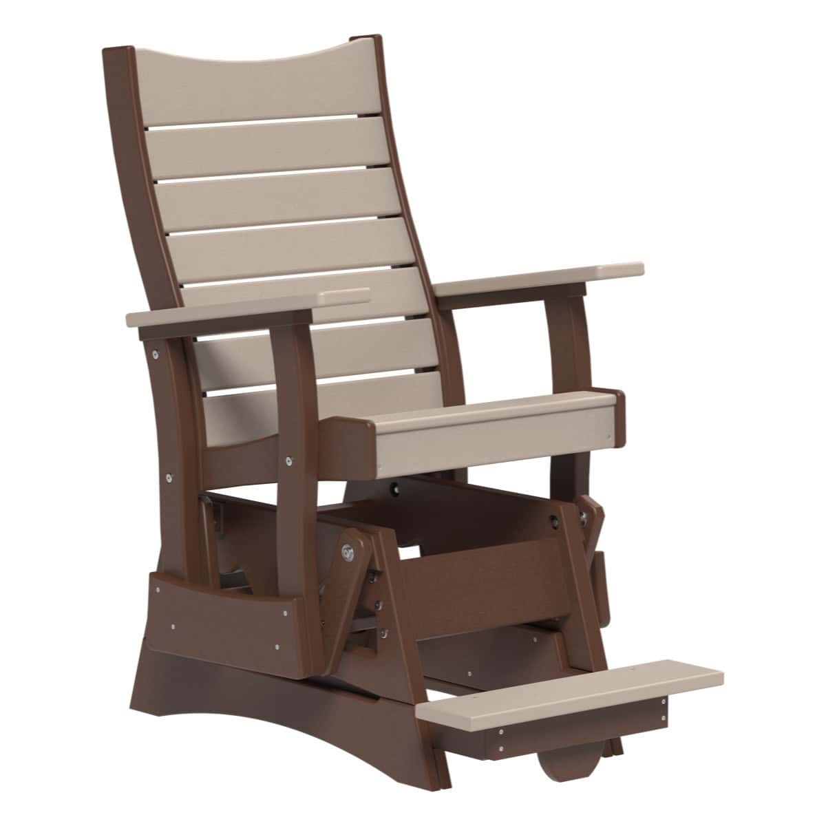 2COPBAGWWCBR 2' Contour Poly Balcony Glider (Weatherwood & Chestnut Brown)