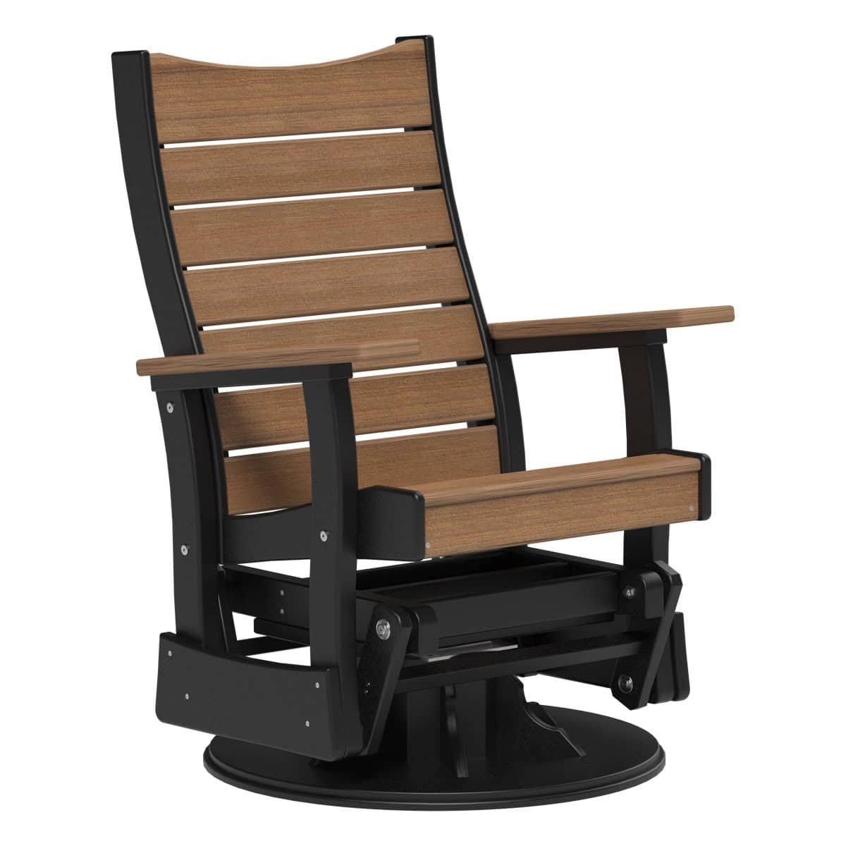 2SCOPGAMB 2' Swivel Contour Poly Glider (Antique Mahogany & Black)