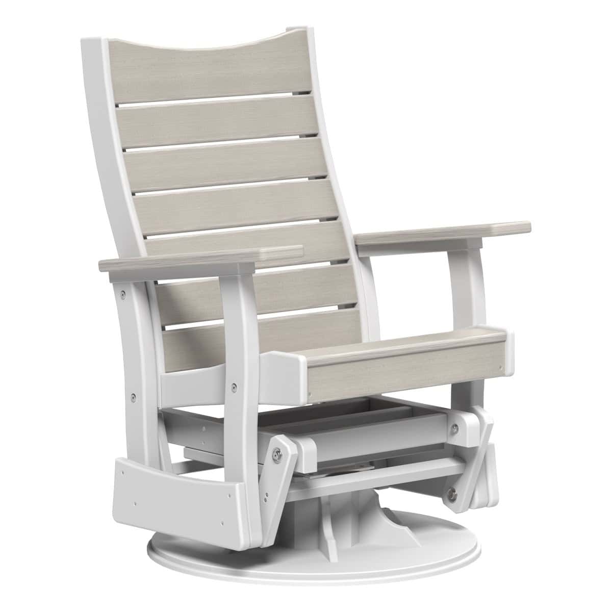 2SCOPGBIW 2' Swivel Contour Poly Glider (Birch & White)