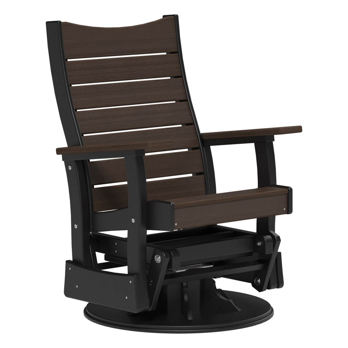 2SCOPGBZWB 2' Swivel Contour Poly Glider (Brazilian Walnut & Black)