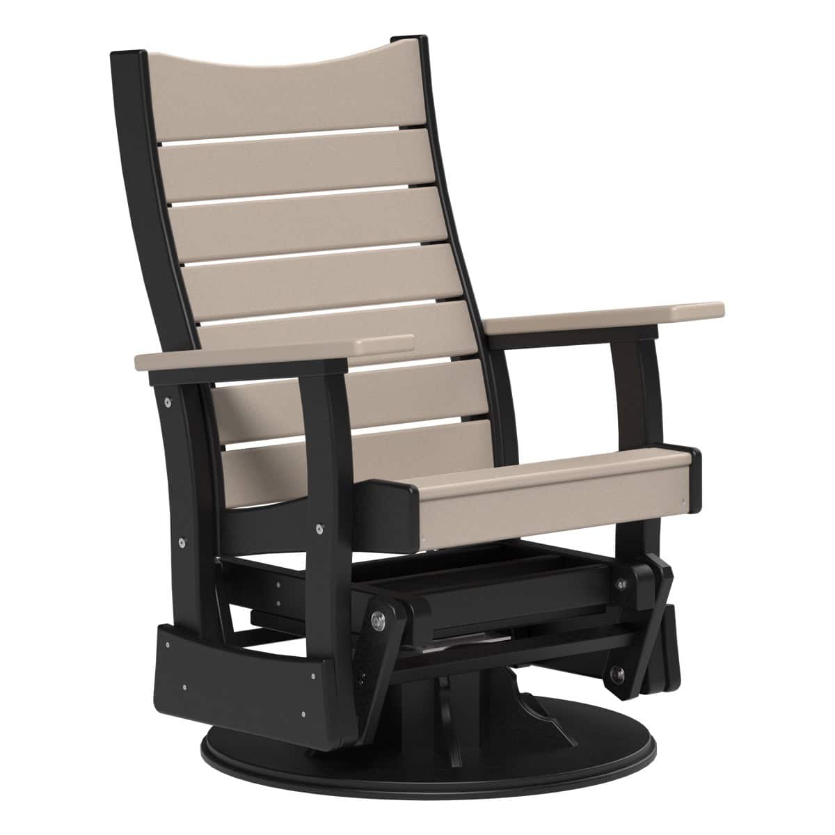 2SCOPGWWB 2' Swivel Contour Poly Glider (Weatherwood & Black)