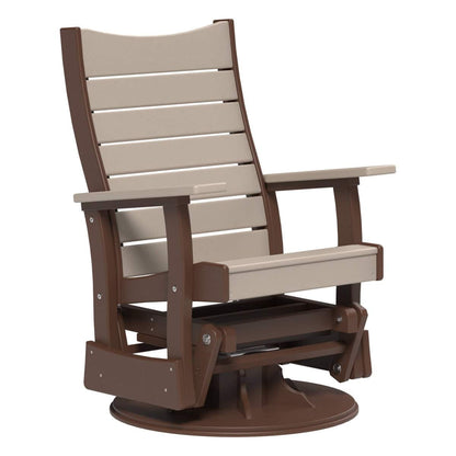 2SCOPGWWCBR 2' Swivel Contour Poly Glider (Weatherwood & Chestnut Brown)