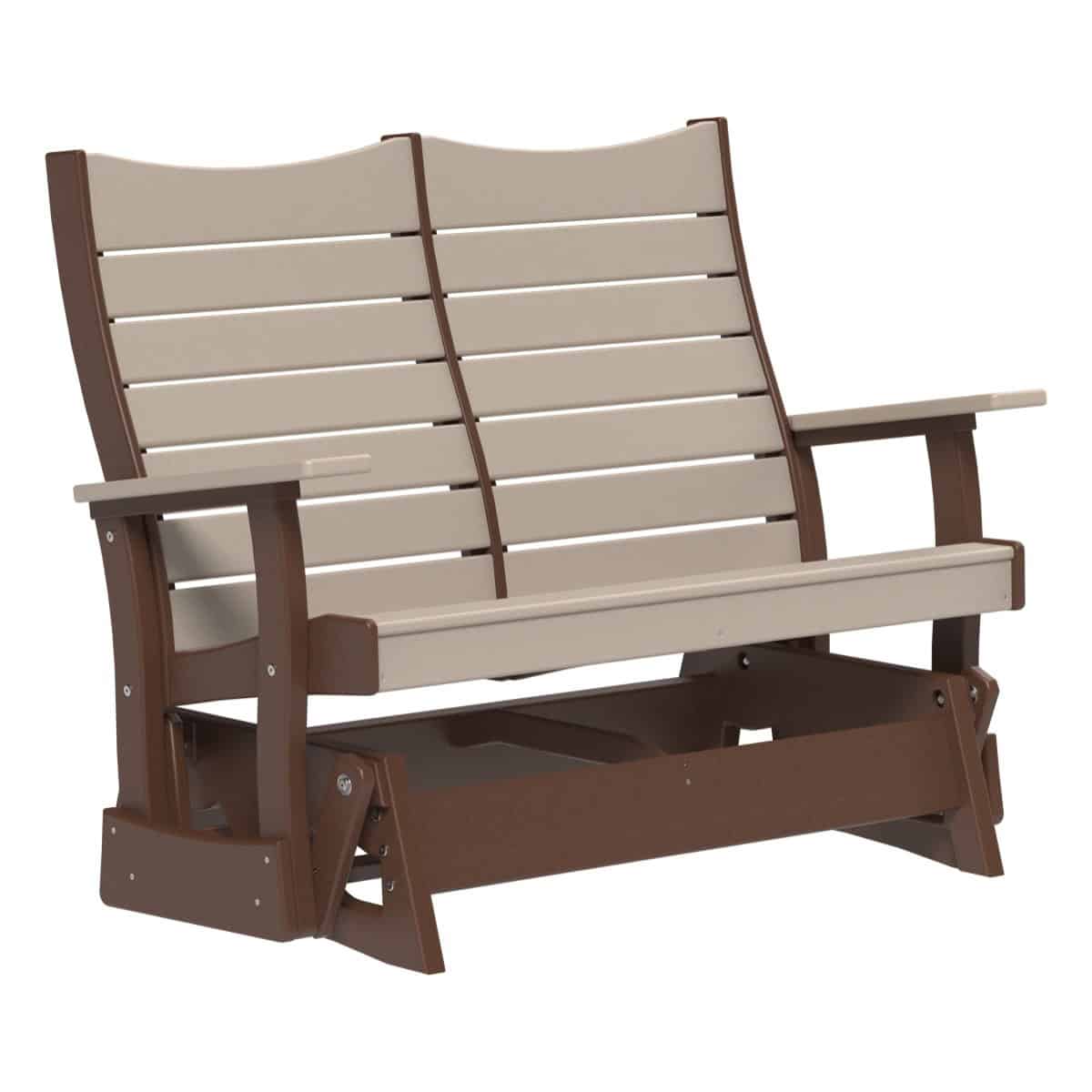 4COPGWWCBR 4' Contour Poly Glider (Weatherwood & Chestnut Brown)