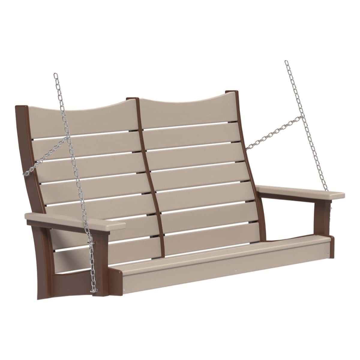 4COPSWWCBR 4' Contour Poly Swing (Weatherwood & Chestnut Brown)