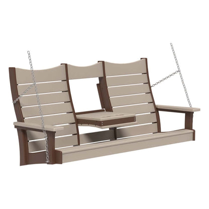 5COPSWWCBR 5' Contour Poly Swing (Weatherwood & Chestnut Brown)